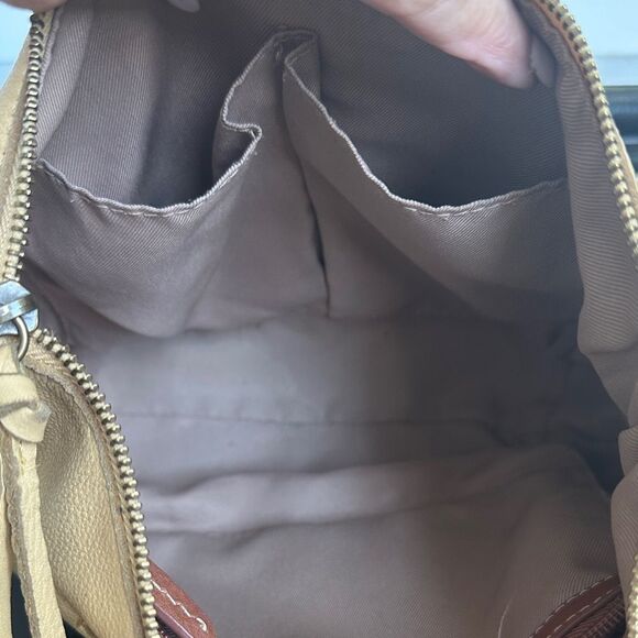 The Sak Genuine Leather Crossbody Shoulder Bag Soft w/ Whipstitch & Tassel - Picture 8 of 10